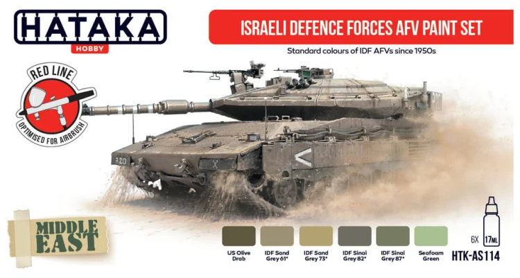 Zestaw farb akrylowych Israeli Defence Forces AFV HTK-AS114 Hataka