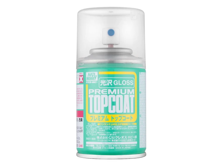 Lakier bezbarwny Premium Mr.TopCoat Gloss Clear Finishing Spray B601 Mr.Hobby