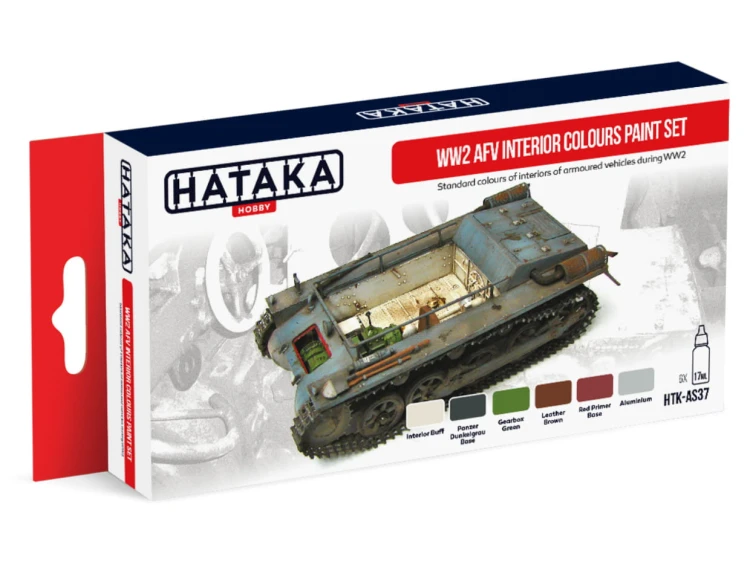 Zestaw farb akrylowych WW2 AFV Interior Colours HTK-AS37 Hataka Hobby