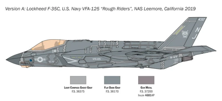 Samolot Lockheed Martin F-35C Lightning II CATOBAR 1469 Italeri
