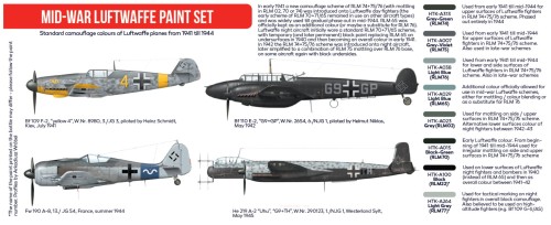 Zestaw farb akrylowych Mid-War Luftwaffe HTK-AS110 Hataka