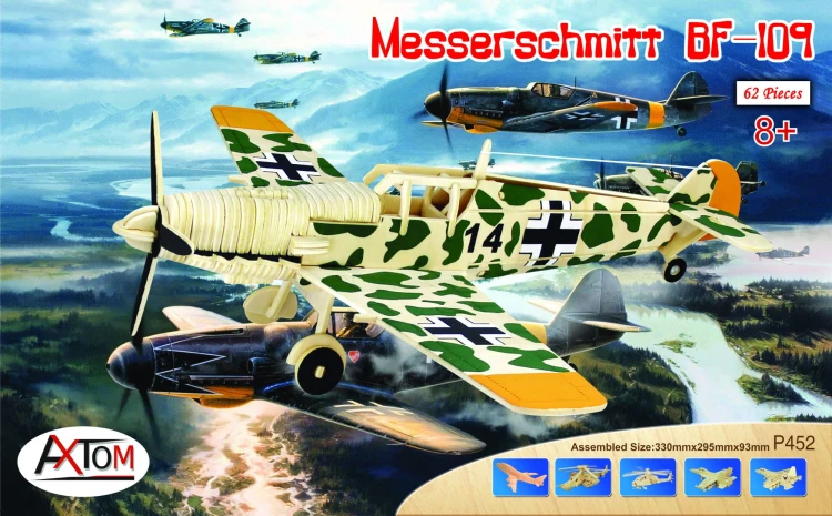 Samolot Messerschmitt Bf109 C składanka drewniana P452 Sea-Land