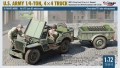 Jeep Willys MB 1/4 Ton 4x4 Truck with 3T Trailer 720012 Mirage Hobby