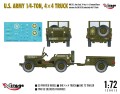 Jeep Willys MB 1/4 Ton 4x4 Truck with 3T Trailer 720012 Mirage Hobby