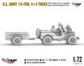 Jeep Willys MB 1/4 Ton 4x4 Truck with 3T Trailer 720012 Mirage Hobby