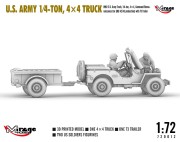 Jeep Willys MB 1/4 Ton 4x4 Truck with 3T Trailer 720012 Mirage Hobby