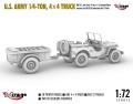 Jeep Willys MB 1/4 Ton 4x4 Truck with 3T Trailer 720012 Mirage Hobby