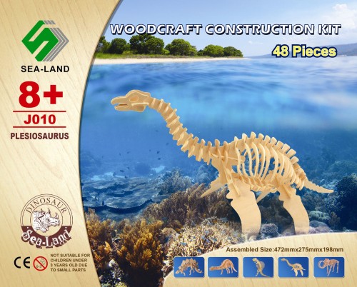 Dinozaur Plesiosaurus składanka drewniana puzzle 3D J010 Sea-Land