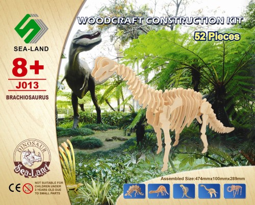 Dinozaur Brachiosaurus składanka drewniana puzzle 3D J013 Sea-Land