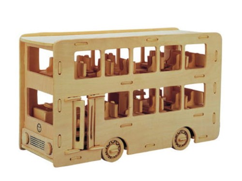 Autobus piętrowy składanka drewniana puzzle 3D P093 Sea-Land