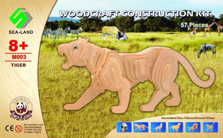 Tygrys składanka drewniana puzzle 3D M003 Sea-Land
