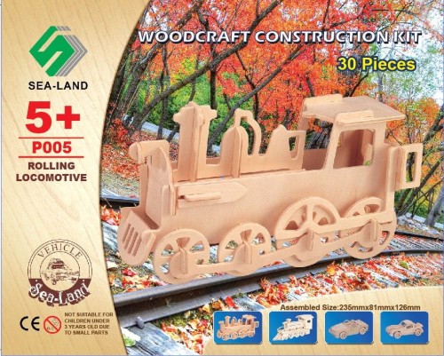Lokomotywa składanka drewniana puzzle 3D P005 Sea-Land