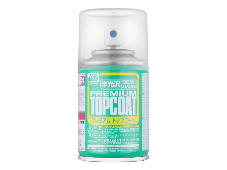 Lakier bezbarwny Premium Mr.TopCoat Semi-Gloss Clear Finishing Spray B602 Mr.Hobby