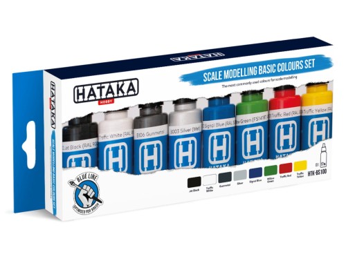 Zestaw farb akrylowych Scale Modelling Basic Colours Set HTK-BS100 Hataka