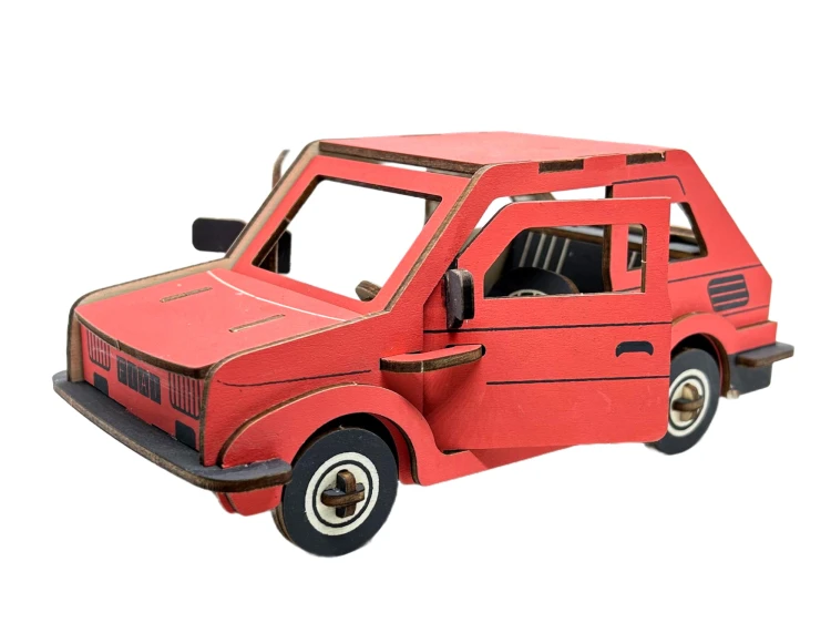 Samochód Fiat 126p maluch składanka drewniana LC-P399 Sea-Land