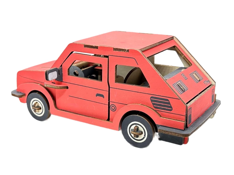 Samochód Fiat 126p maluch składanka drewniana LC-P399 Sea-Land