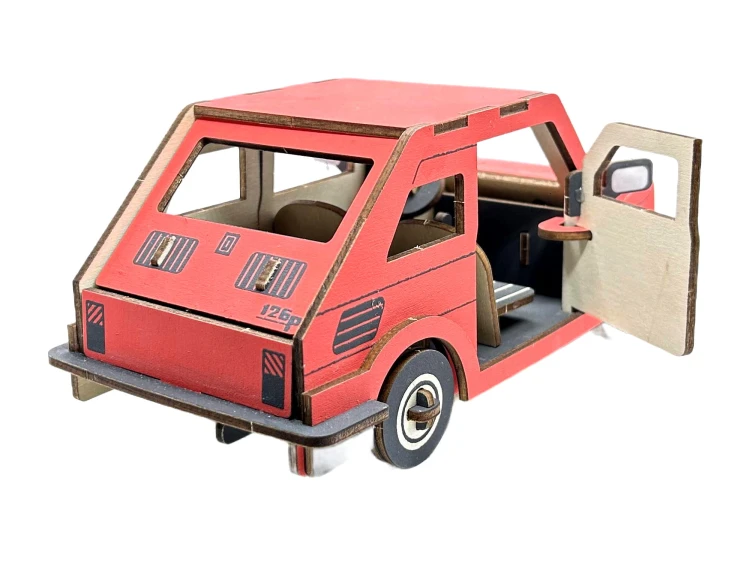 Samochód Fiat 126p maluch składanka drewniana LC-P399 Sea-Land