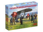 Samolot I-153 Luftwaffe with Pilots and Ground Personnel 48094 ICM