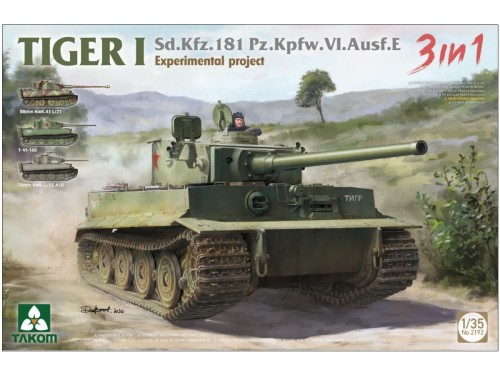 Czołg Tiger I Sd.Kfz.181 PzKpfw VI Ausf.E Experimental project 2192 Takom