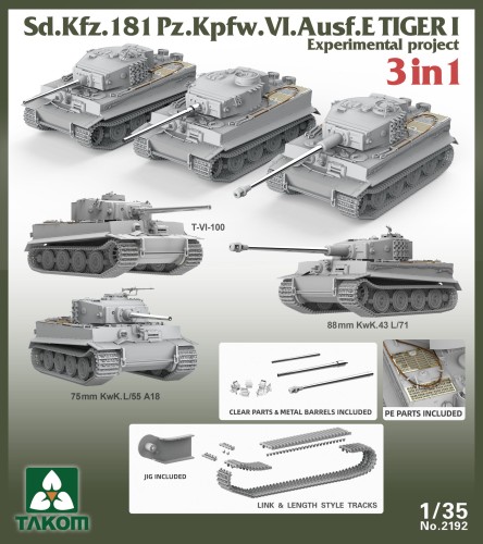 Czołg Tiger I Sd.Kfz.181 PzKpfw VI Ausf.E Experimental project 2192 Takom
