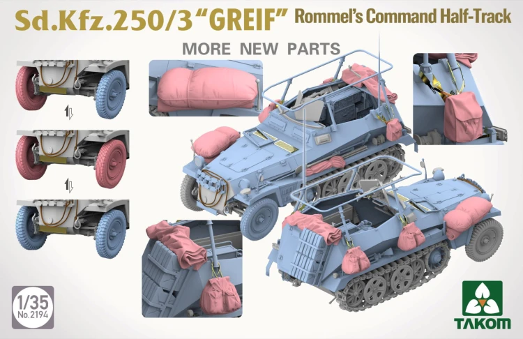 Transporter Sd.Kfz.250/3 Greif Rommel's Command Half-Track 2194 Takom