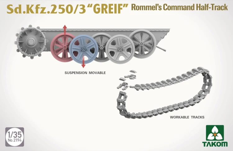 Transporter Sd.Kfz.250/3 Greif Rommel's Command Half-Track 2194 Takom