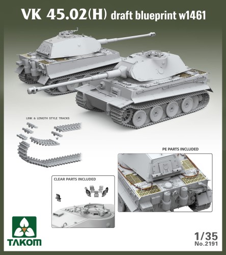 Czołg VK 45.02 (H) draft blueprint w 1461 2191 Takom