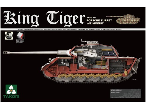 Czołg King Tiger Sd.Kfz.182 Porsche Turret 2046 Takom