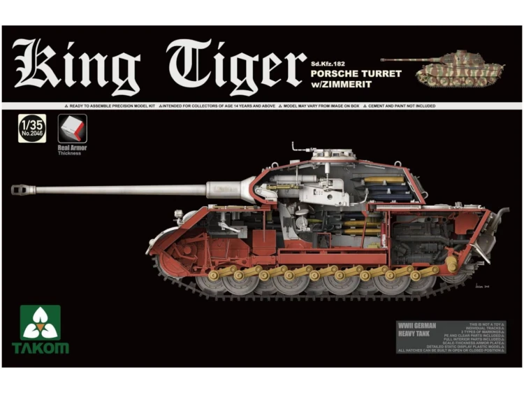 Czołg King Tiger Sd.Kfz.182 Porsche Turret 2046 Takom