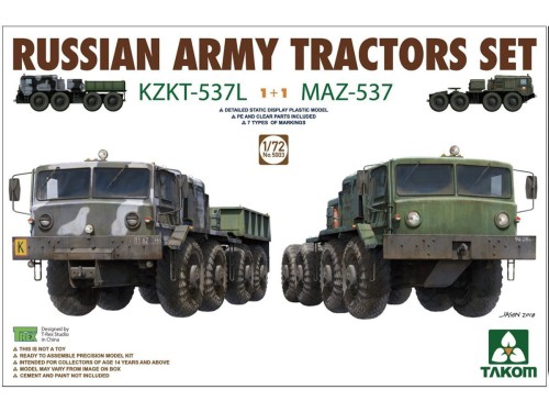 Ciągniki Russian Army Tractors Set KZKT-537L & MAZ-537 5003 Takom