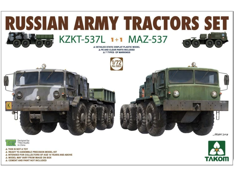 Ciągniki Russian Army Tractors Set KZKT-537L & MAZ-537 5003 Takom