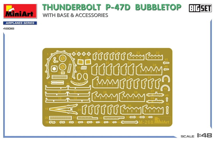 Samolot Thunderbolt P-47D Bubbletop With Base & Accesories 48018 MiniArt