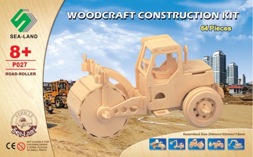 Walec drogowy składanka drewniana puzzle 3D P027 Sea-Land