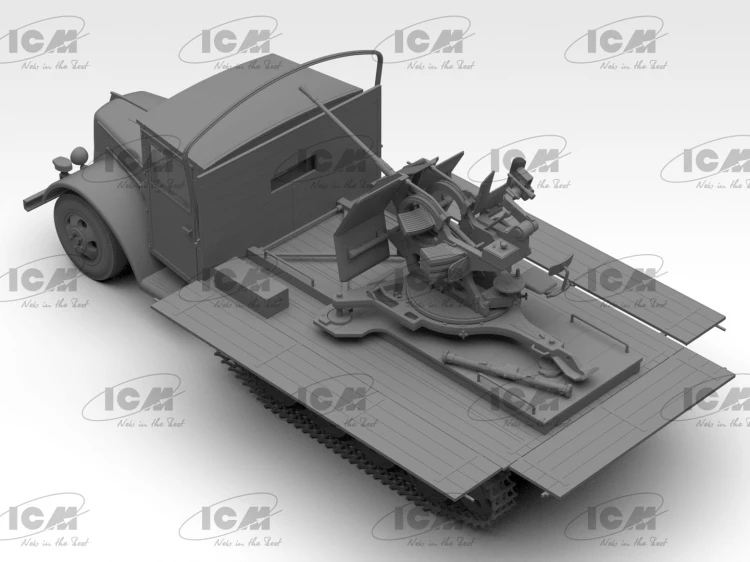 Transporter Sd.Kfz.3b with Flak 38 Truppenluftschutzwagen 35455 ICM