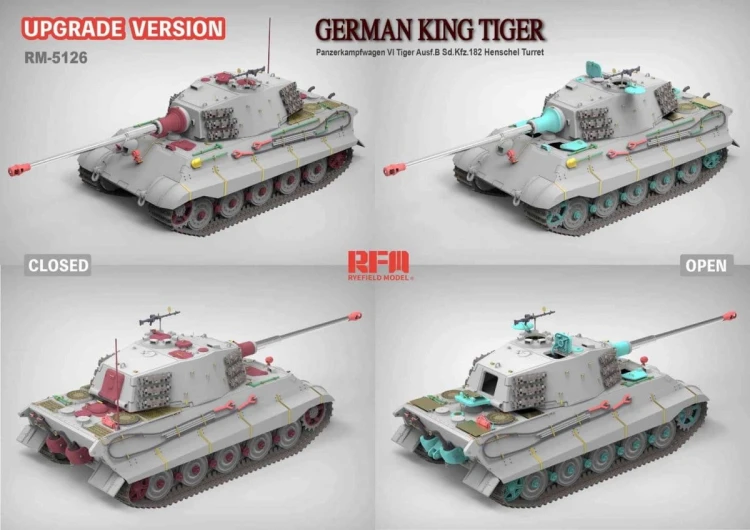 Czołg King Tiger Ausf.B Sd.Kfz.182 Henschel Turret Upgrade Version RM-5126 RFM