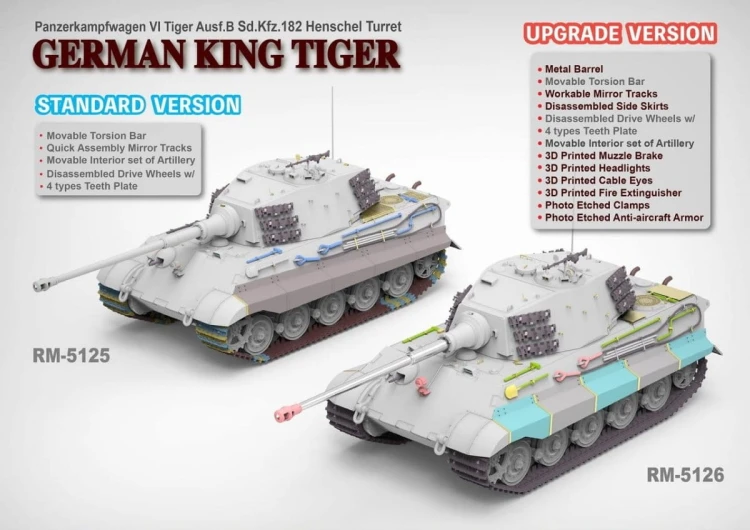 Czołg King Tiger Ausf.B Sd.Kfz.182 Henschel Turret Upgrade Version RM-5126 RFM