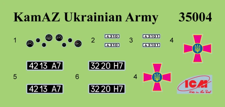 Ciężarówka wojskowa KamAZ-4310 Ukrainian Military Box Truck 35004 ICM
