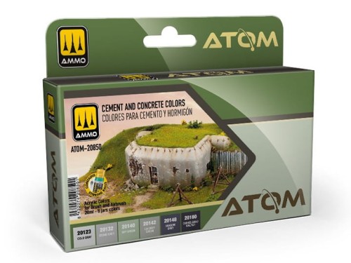 Zestaw farb akrylowych Cement and Concrete Colors ATOM-20850 AMMO Mig Jimenez
