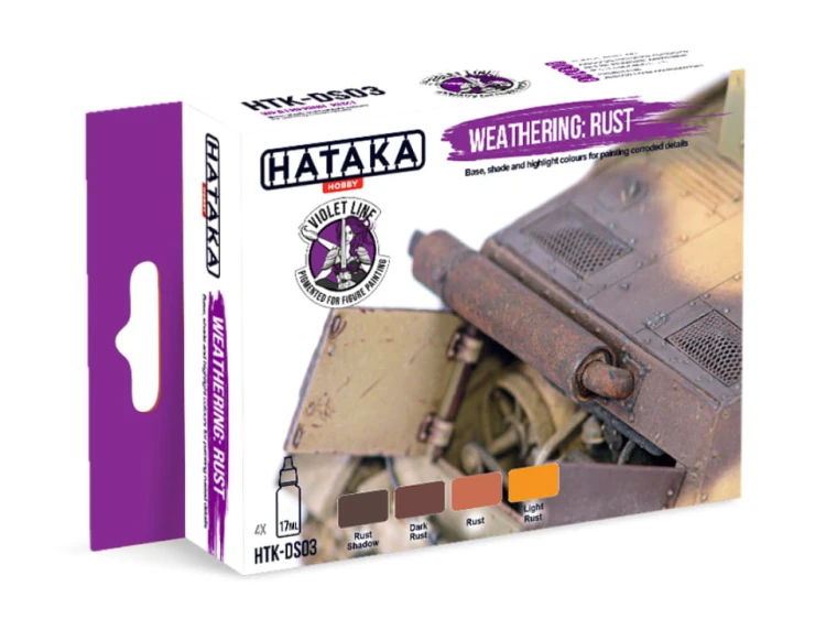 Zestaw farb akrylowych Weathering: Rust HTK-DS03 Hataka