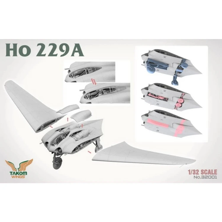 Samolot odrzutowy Horten Ho 229A 32001 Takom