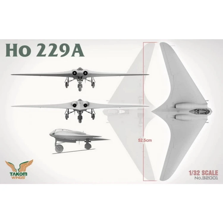 Samolot odrzutowy Horten Ho 229A & Ho 229B & Ho 229 Pilot 32001W Takom