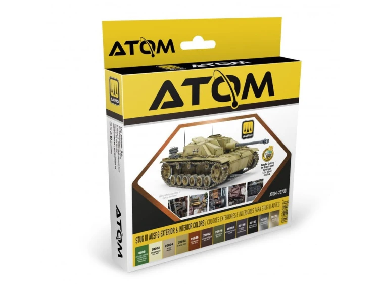 Zestaw farb akrylowych StuG III Ausf.G Exterior & Interior Colors ATOM-20730 AMMO Mig Jimenez