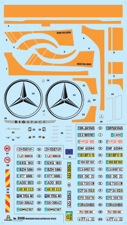 Mercedes Benz Actros MP4 Big Space Grand Prix Edition 3968 Italeri