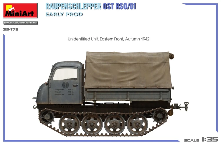 Ciągnik Steyr Raupenschlepper Ost RSO/01 Early Production 35478 MiniArt