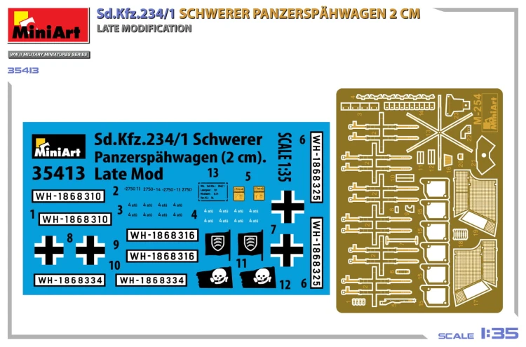 Pojazd Sd.Kfz.234/1 Schwerer Panzerspahwagen 2cm Late Modification 35413 MiniArt