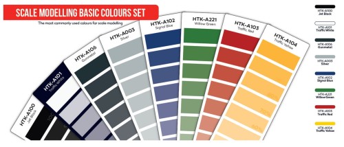 Zestaw farb akrylowych Scale Modelling Basic Colours Set HTK-AS100 Hataka