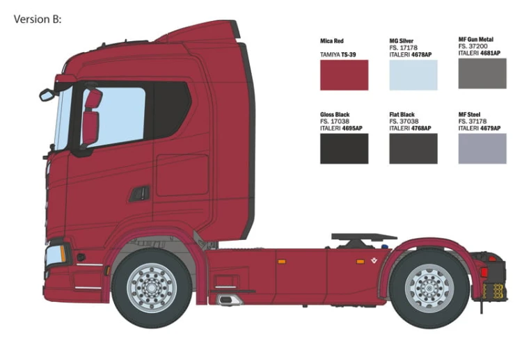 Scania 770S 4x2 Normal Roof Grey Cab 3971 Italeri