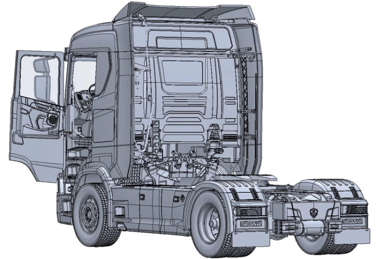 Scania 770S 4x2 Normal Roof Grey Cab 3971 Italeri