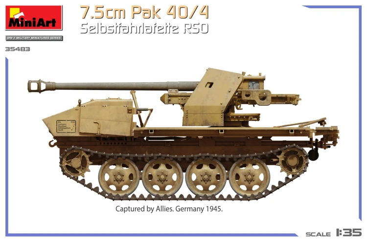 Działo samobieżne 7.5cm Pak 40/4 Selbstfahrlafette RSO 35483 MiniArt
