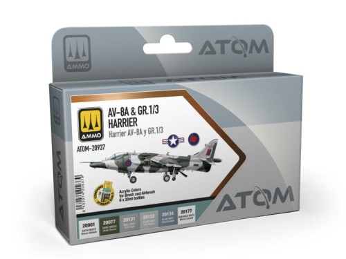 Zestaw farb akrylowych AV-8A & GR.1/3 Harrier ATOM-20937 AMMO Mig Jimenez
